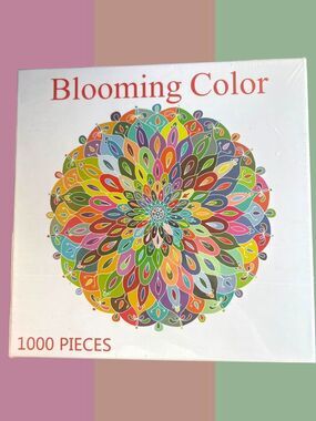 Bgraamiens Blooming Color 1000 Pieces Round Mandala Floral Jigsaw Puzzle NWT